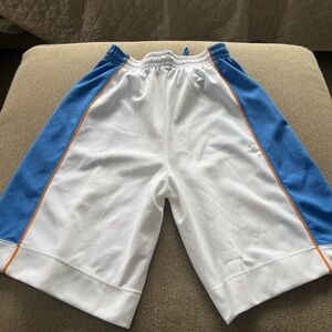 JORDON SIZE L Men's Blue and White Athletic Shorts With orange piping